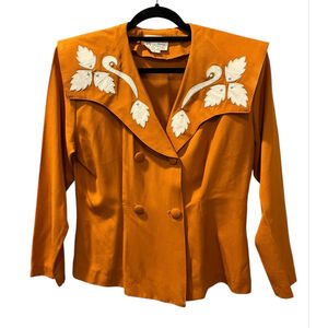 Vintage 1950's Fashion Roma Western Applique Size Large Jacket New York Rayon